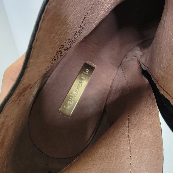 Louise et Cie Pointed Toe Black Leather & Cow Hair Heel Booties Size 7.5 - Picture 16 of 16